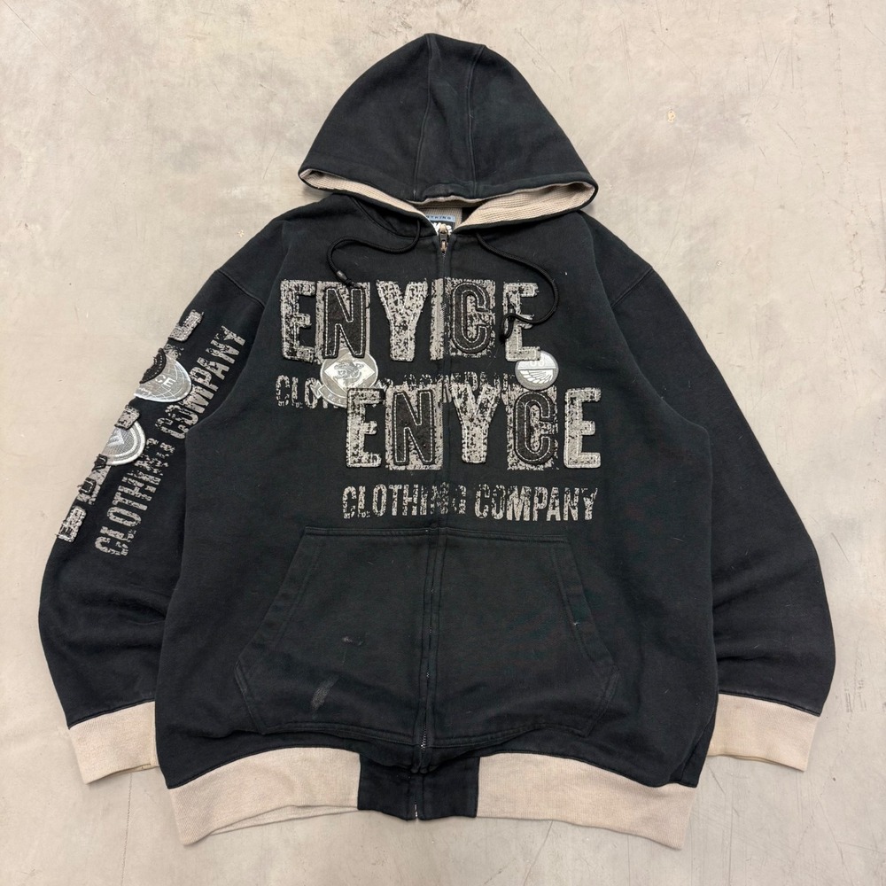 2000s‎ y2k enyce ecko unlimited style zip up hoodie sweatshirt